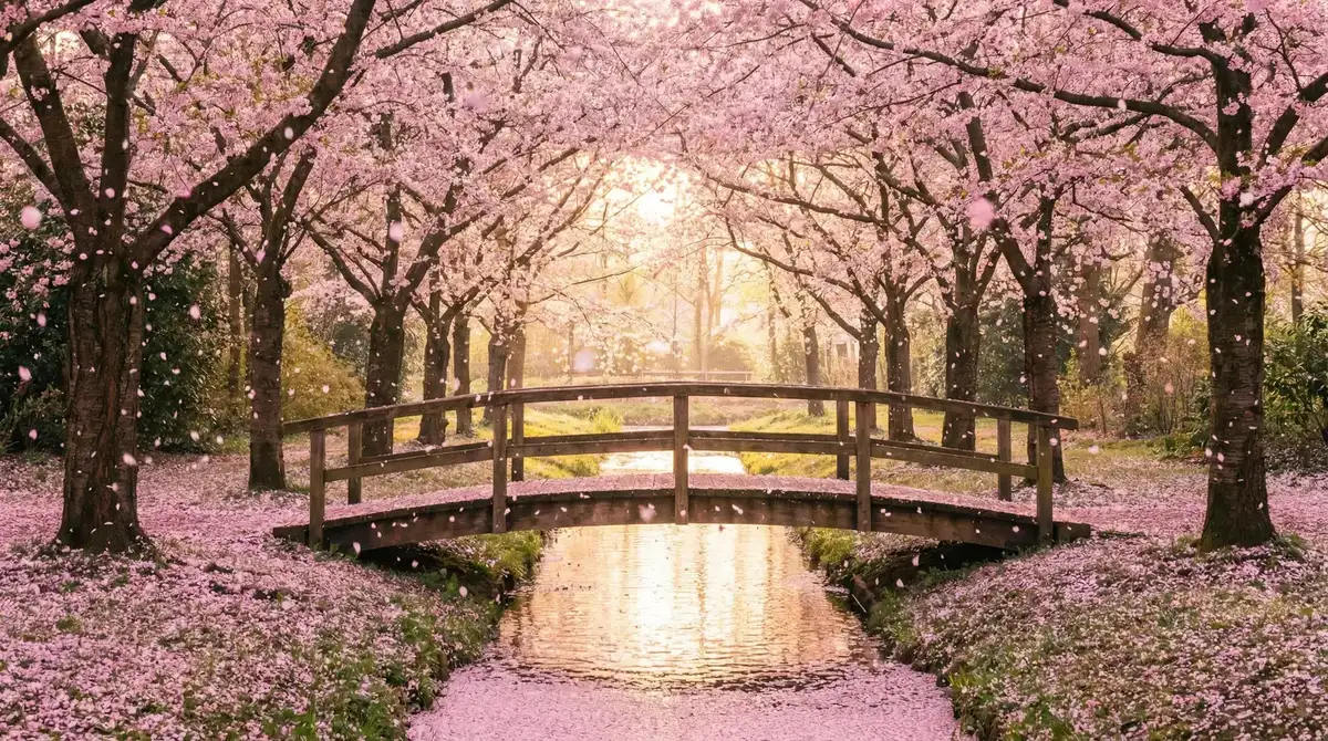 樱花桥畔 - 大色皇朝 唯美风景